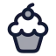 Cupcake icon with duotone rounded style