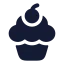 Cupcake icon with solid rounded style