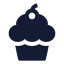 Cupcake icon with solid sharp style