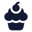 Cupcake icon with solid standard style