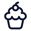 Cupcake icon with stroke standard style