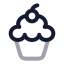 Cupcake icon with twotone rounded style