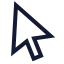 Cursor icon with stroke sharp style