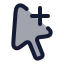 Cursoraddselection icon with duotone rounded style