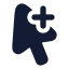Cursoraddselection icon with solid rounded style