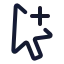 Cursoraddselection icon with stroke standard style