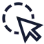 Cursorcircleselection icon with stroke sharp style