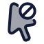 Cursordisabled icon with duotone rounded style