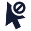 Cursordisabled icon with solid sharp style