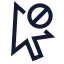Cursordisabled icon with stroke sharp style