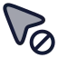 Cursordisabled icon with duotone rounded style