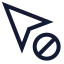 Cursordisabled icon with stroke sharp style
