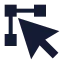 Cursoredit icon with solid sharp style