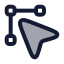 Cursoredit icon with duotone rounded style