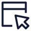 Cursorinwindow icon with stroke sharp style