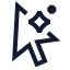 Cursormagicselection icon with stroke sharp style