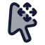 Cursormove icon with duotone rounded style