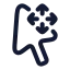 Cursormove icon with stroke rounded style