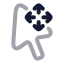 Cursormove icon with twotone rounded style