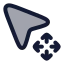 Cursormove icon with duotone rounded style