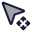 Cursormove icon with duotone standard style
