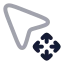 Cursormove icon with twotone rounded style
