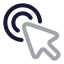 Cursorpointer icon with twotone rounded style