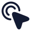 Cursorpointer icon with solid rounded style