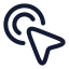 Cursorpointer icon with stroke rounded style