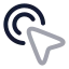 Cursorpointer icon with twotone rounded style