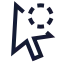 Cursorprogress icon with stroke sharp style