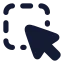 Cursorrectangleselection icon with solid rounded style