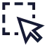Cursorrectangleselection icon with stroke sharp style