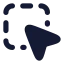 Cursorrectangleselection icon with solid rounded style