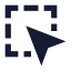 Cursorrectangleselection icon with solid sharp style