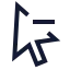 Cursorremoveselection icon with stroke sharp style