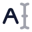 Cursortext icon with bulk rounded style