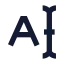 Cursortext icon with solid sharp style