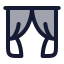 Curtains icon with duotone rounded style