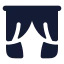 Curtains icon with solid rounded style