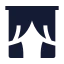 Curtains icon with solid sharp style