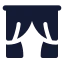 Curtains icon with solid standard style