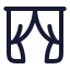 Curtains icon with stroke rounded style