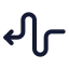 Curvyleftdirection icon with duotone standard style