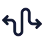 Curvyleftrightdirection icon with duotone standard style