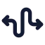 Curvyleftrightdirection icon with solid standard style