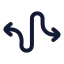 Curvyleftrightdirection icon with stroke rounded style