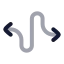 Curvyleftrightdirection icon with twotone rounded style