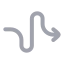 Curvyrightdirection icon with duotone rounded style