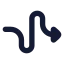 Curvyrightdirection icon with solid rounded style